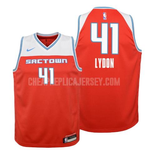 2019-20 youth sacramento kings tyler lydon 41 red city edition replica jersey