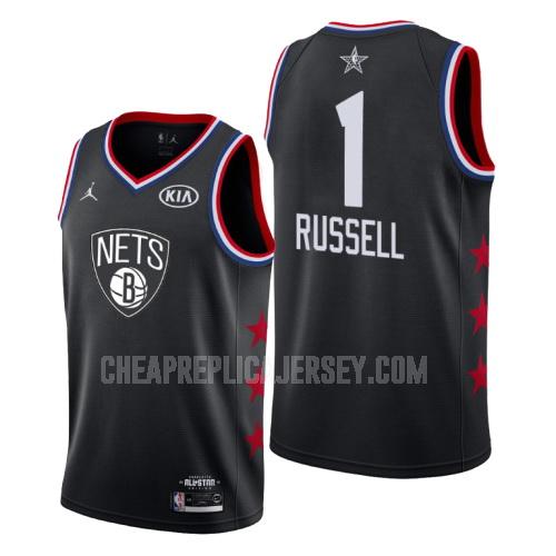 2019 men's brooklyn nets d'angelo russell 1 black nba all-star replica jersey