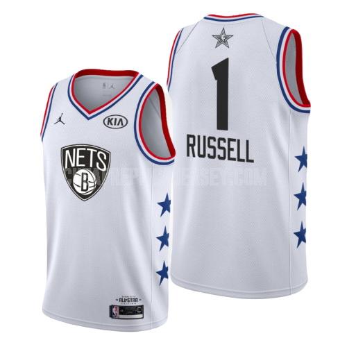 2019 men's brooklyn nets d'angelo russell 1 white nba all-star replica jersey