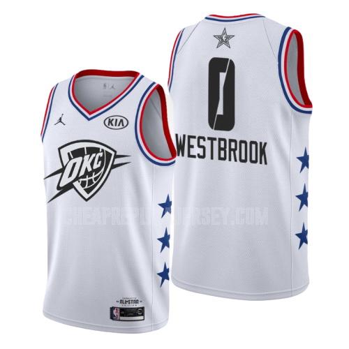 2019 men's oklahoma city thunder russell westbrook 0 white nba all-star replica jersey