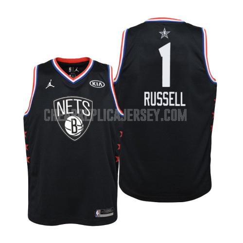 2019 youth brooklyn nets d'angelo russell 1 black nba all-star replica jersey