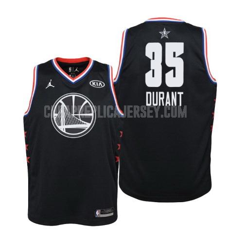 2019 youth golden state warriors kevin durant 35 black nba all-star replica jersey