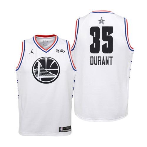 2019 youth golden state warriors kevin durant 35 white nba all-star replica jersey