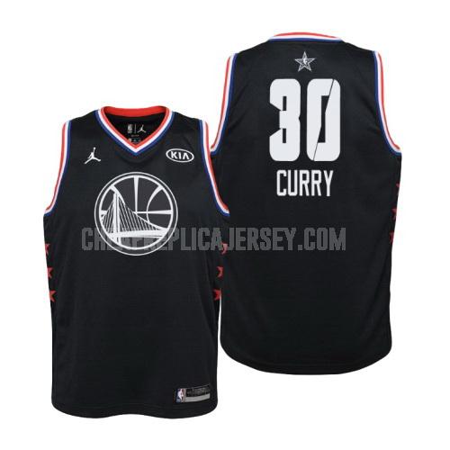 2019 youth golden state warriors stephen curry 30 black nba all-star replica jersey
