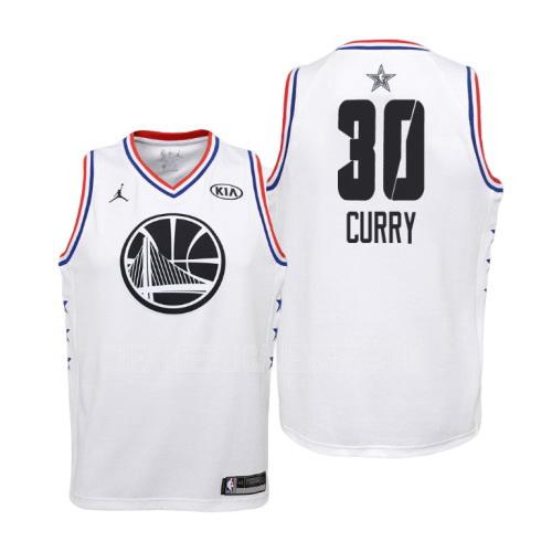 2019 youth golden state warriors stephen curry 30 white nba all-star replica jersey