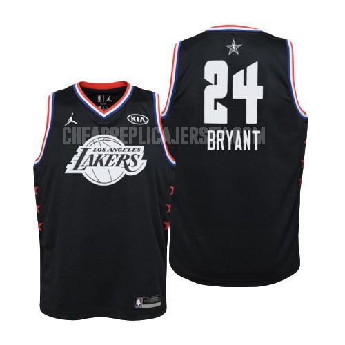 2019 youth los angeles lakers kobe bryant 24 black nba all-star replica jersey