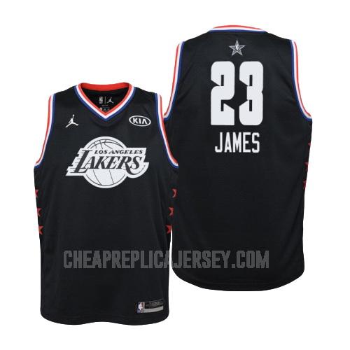 2019 youth los angeles lakers lebron james 23 black nba all-star replica jersey
