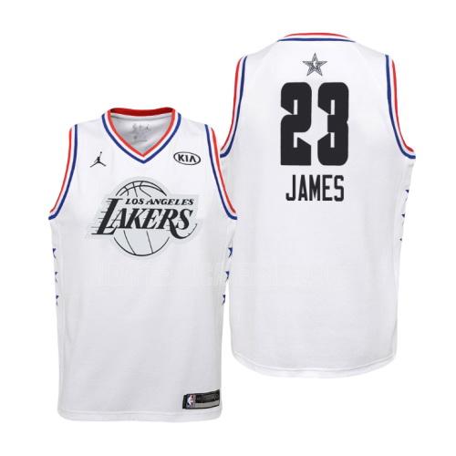2019 youth los angeles lakers lebron james 23 white nba all-star replica jersey
