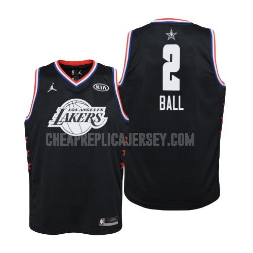 2019 youth los angeles lakers lonzo ball 2 black nba all-star replica jersey