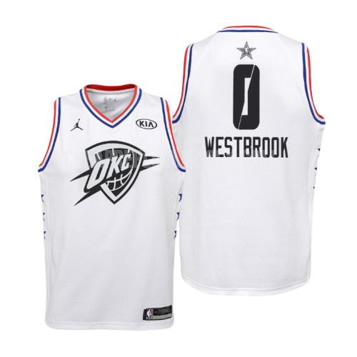 2019 youth oklahoma city thunder russell westbrook 0 white nba all-star replica jersey