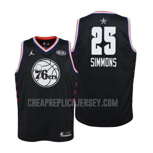 2019 youth philadelphia 76ers ben simmons 25 black nba all-star replica jersey