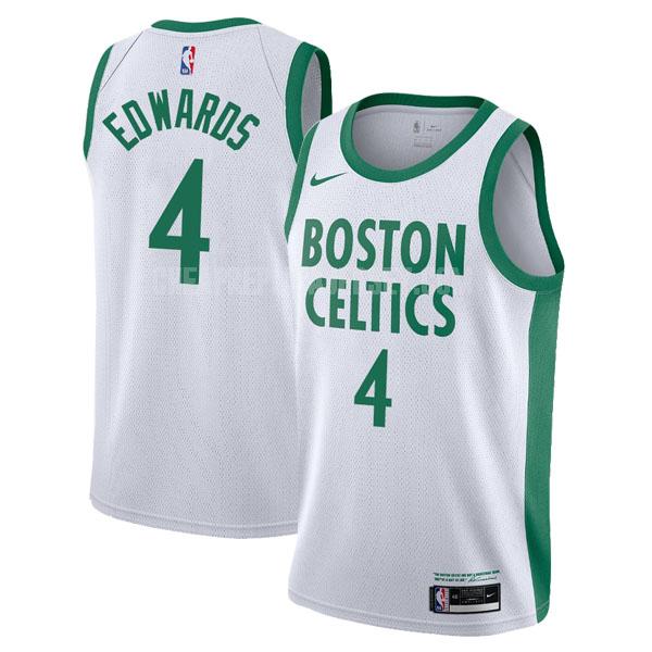 2020-21 men's boston celtics carsen edwards 4 white city edition replica jersey