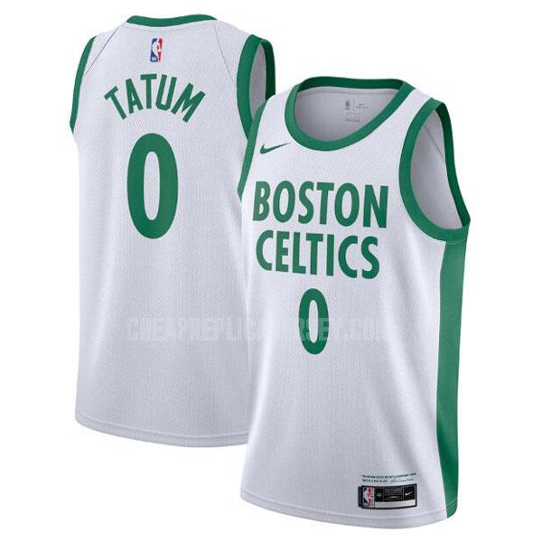 2020-21 men's boston celtics jayson tatum 0 white city edition replica jersey