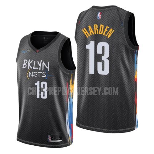 2020-21 men's brooklyn nets james harden 13 black city edition replica jersey