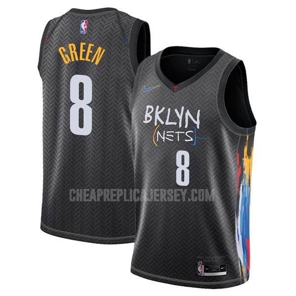 2020-21 men's brooklyn nets jeff green 8 black city edition replica jersey