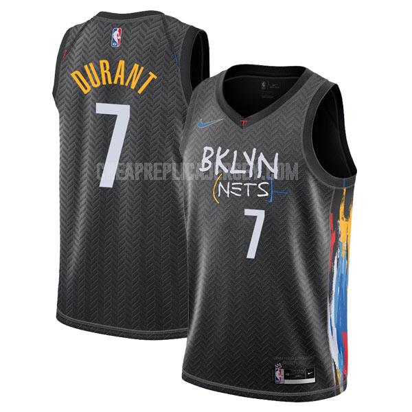 2020-21 men's brooklyn nets kevin durant 7 black city edition replica jersey