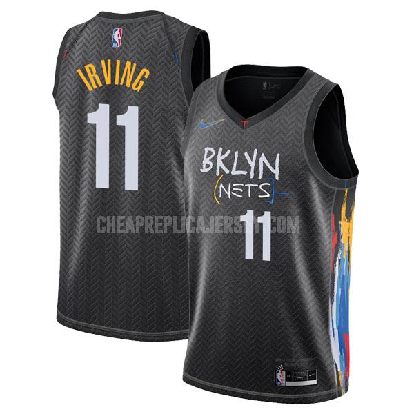 2020-21 men's brooklyn nets kyrie irving 11 black city edition replica jersey