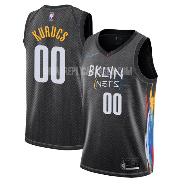 2020-21 men's brooklyn nets rodions kurucs 0 black city edition replica jersey
