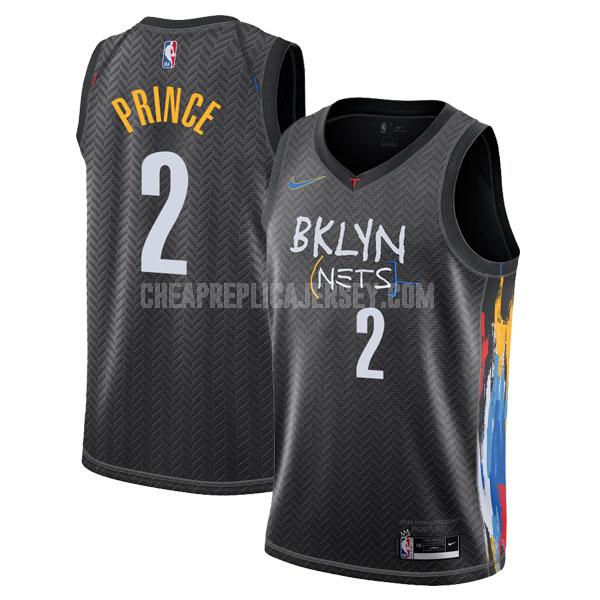 2020-21 men's brooklyn nets taurean prince 2 black city edition replica jersey