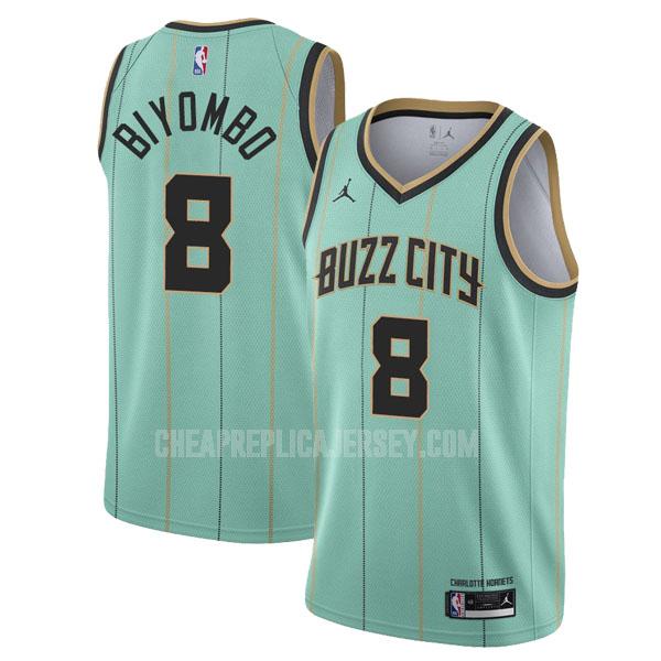2020-21 men's charlotte hornets bismack biyombo 8 green city edition replica jersey
