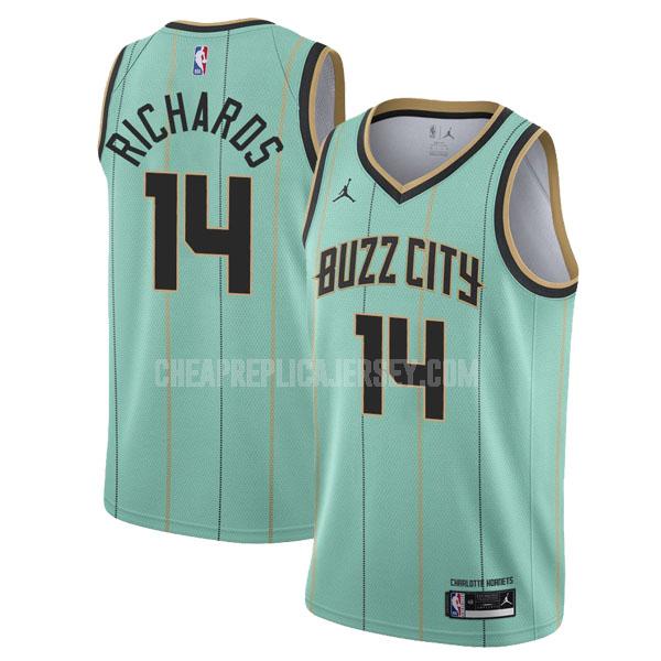 2020-21 men's charlotte hornets nick richards 14 green city edition replica jersey