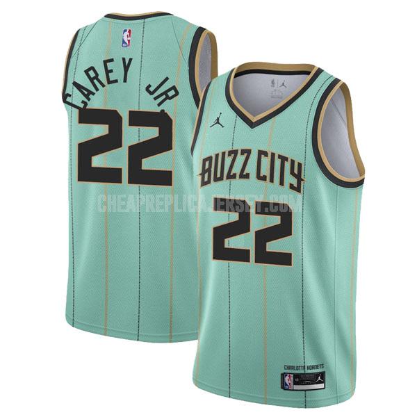 2020-21 men's charlotte hornets vernon carey jr 22 green city edition replica jersey