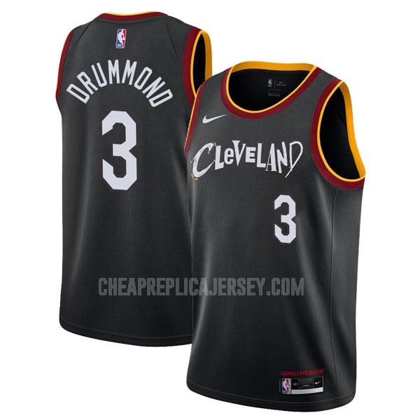 2020-21 men's cleveland cavaliers andre drummond 3 black city edition replica jersey