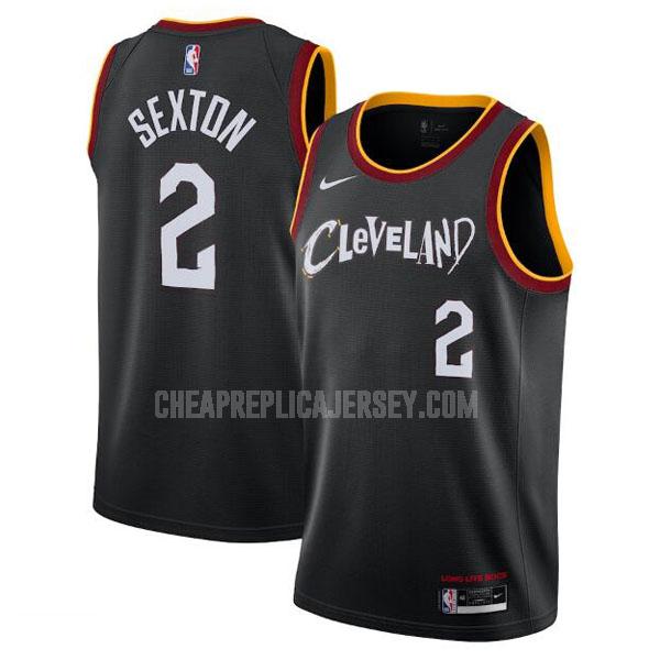 2020-21 men's cleveland cavaliers collin sexton 2 black city edition replica jersey
