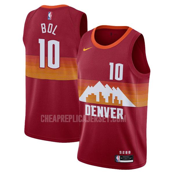 2020-21 men's denver nuggets bol bol 10 red city edition replica jersey