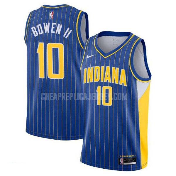 2020-21 men's indiana pacers brian bowen ii 10 blue city edition replica jersey