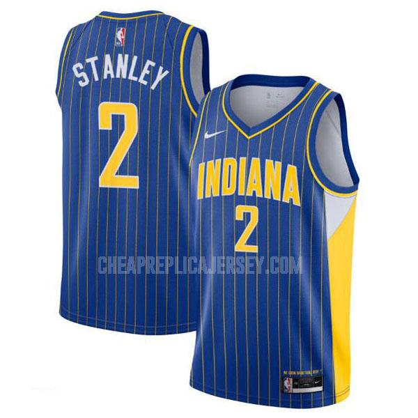 2020-21 men's indiana pacers cassius stanley 2 blue city edition replica jersey