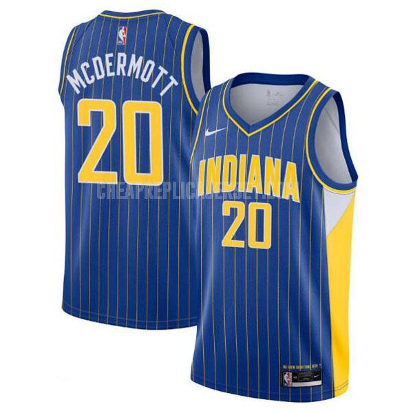 2020-21 men's indiana pacers doug mcdermott 20 blue city edition replica jersey