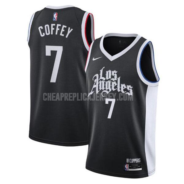 2020-21 men's los angeles clippers amir coffey 7 black city edition replica jersey