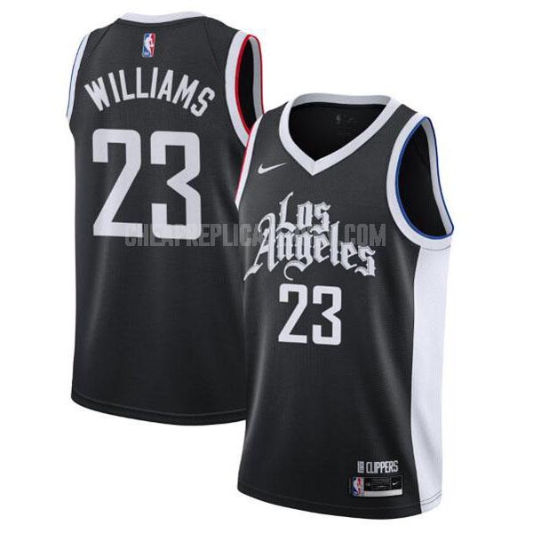 2020-21 men's los angeles clippers lou willianms 23 black city edition replica jersey