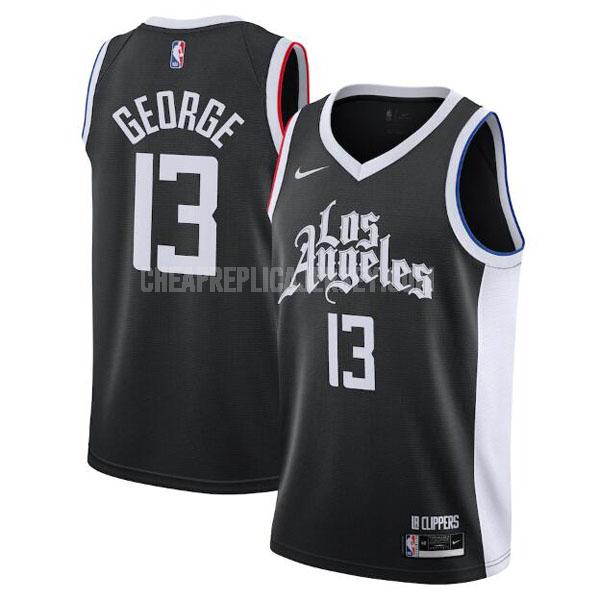 2020-21 men's los angeles clippers paul george 13 black city edition replica jersey