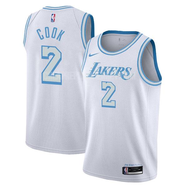 2020-21 men's los angeles lakers quinn cook 2 white city edition replica jersey