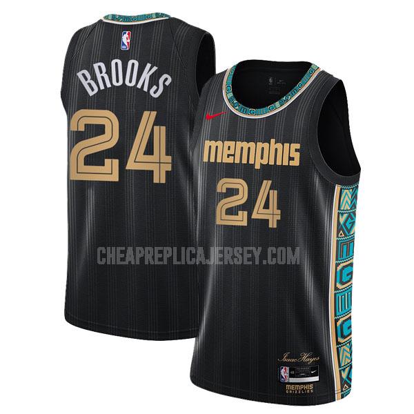 2020-21 men's memphis grizzlies dillon brooks 24 black city edition replica jersey