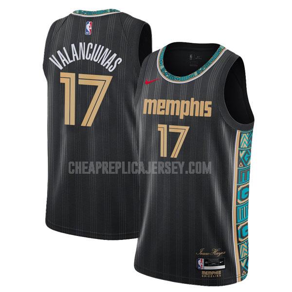 2020-21 men's memphis grizzlies jonas valanciunas 17 black city edition replica jersey