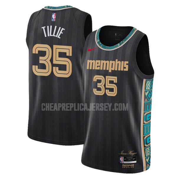 2020-21 men's memphis grizzlies killian tillie 35 black city edition replica jersey