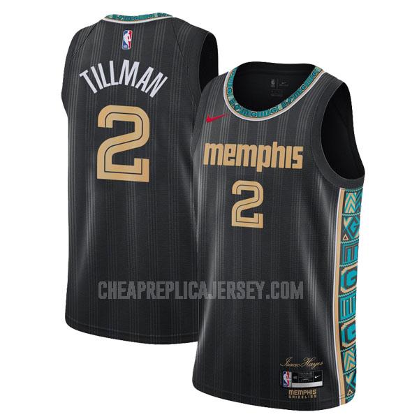 2020-21 men's memphis grizzlies xavier tillman 2 black city edition replica jersey