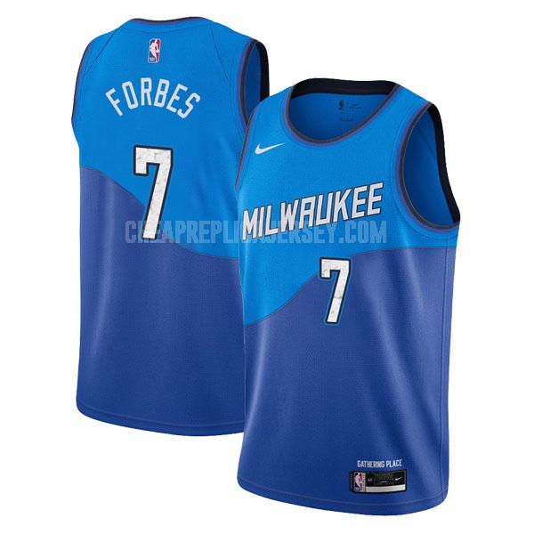 2020-21 men's milwaukee bucks bryn forbes 7 blue city edition replica jersey