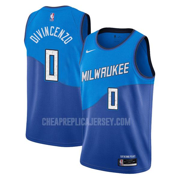 2020-21 men's milwaukee bucks donte divincenzo 0 blue city edition replica jersey