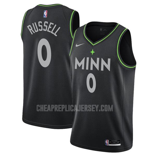 2020-21 men's minnesota timberwolves d'angelo russell 0 black city edition replica jersey