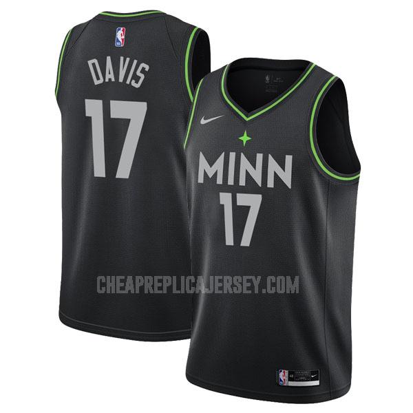 2020-21 men's minnesota timberwolves ed davis 17 black city edition replica jersey
