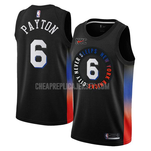2020-21 men's new york knicks elfrid payton 6 black city edition replica jersey