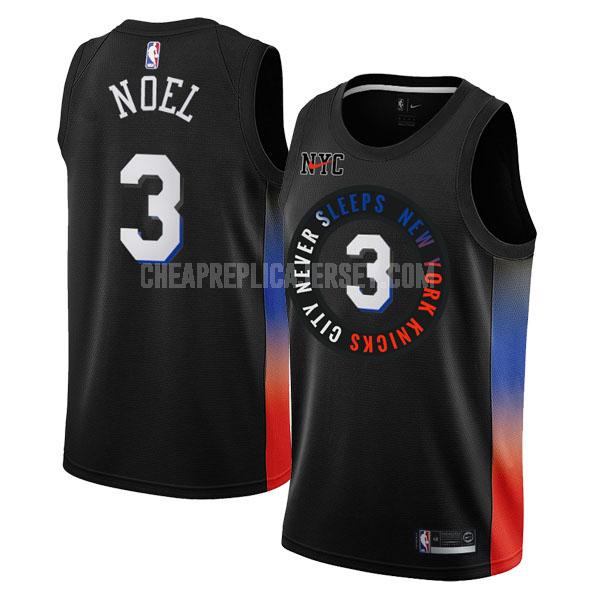 2020-21 men's new york knicks nerlens noel 3 black city edition replica jersey