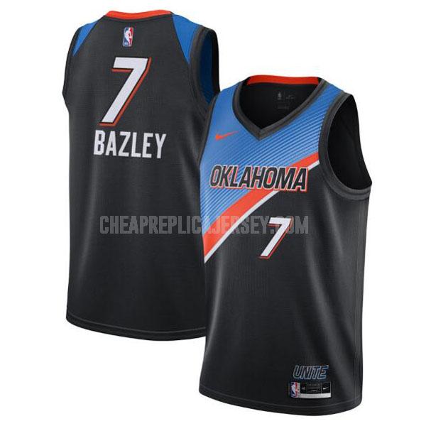 2020-21 men's oklahoma city thunder darius bazley 7 black city edition replica jersey