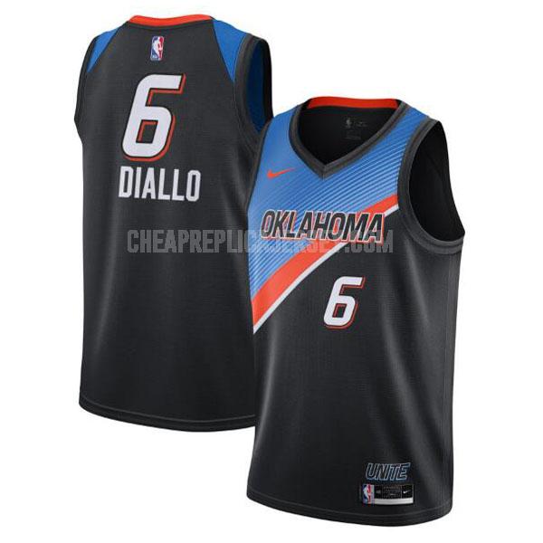 2020-21 men's oklahoma city thunder hamidou diallo 6 black city edition replica jersey