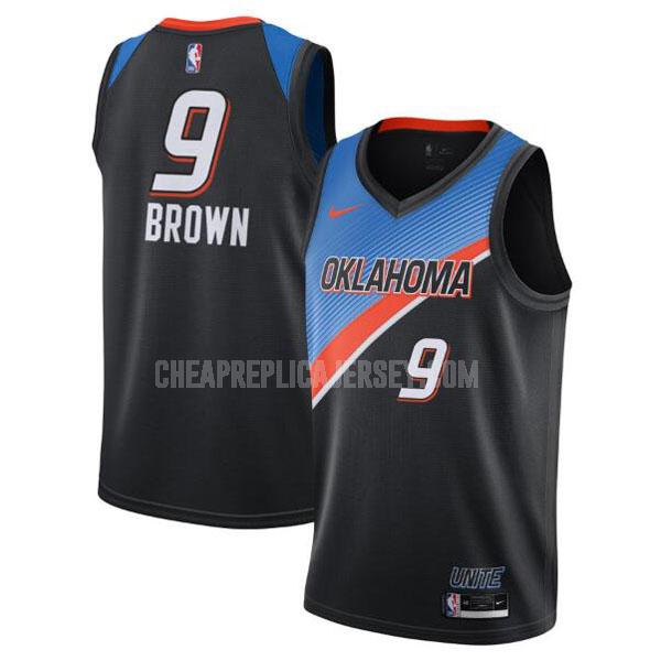 2020-21 men's oklahoma city thunder moses brown 9 black city edition replica jersey