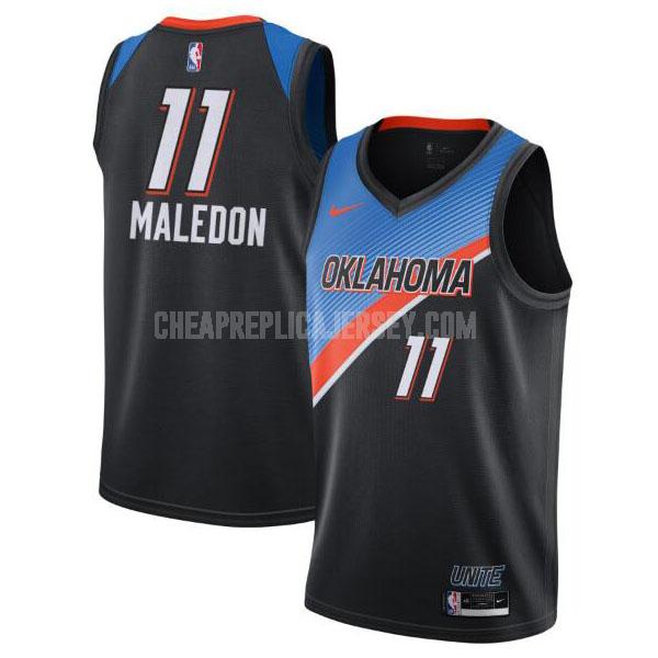 2020-21 men's oklahoma city thunder theo maledon 11 black city edition replica jersey